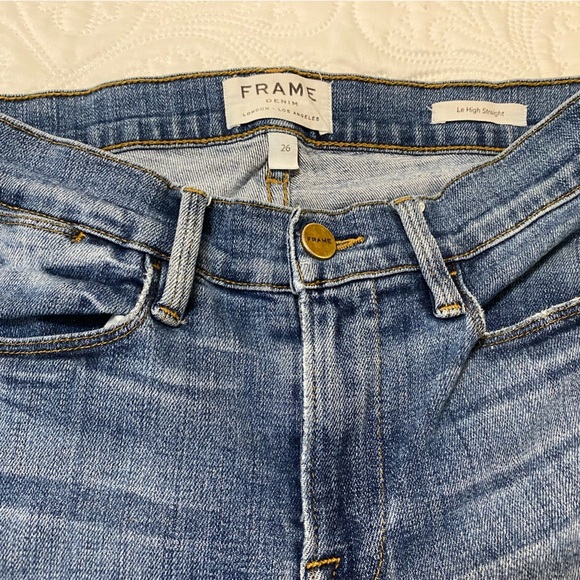 FRAME DEMIN Le High Straight Daphne Blue Jeans - Picture 10 of 12